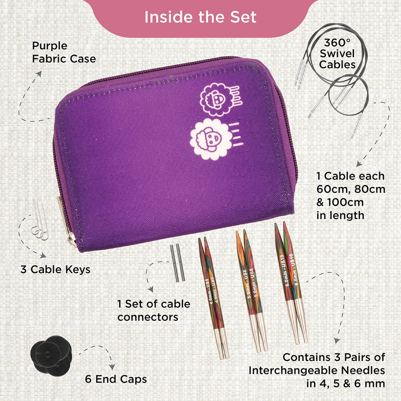 Load image into Gallery viewer, KnitPro Symfonie 2 Starter Interchangeable Needle Set