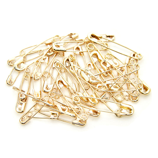 Assorted Size Safety Pins: 50 Pieces: Gold