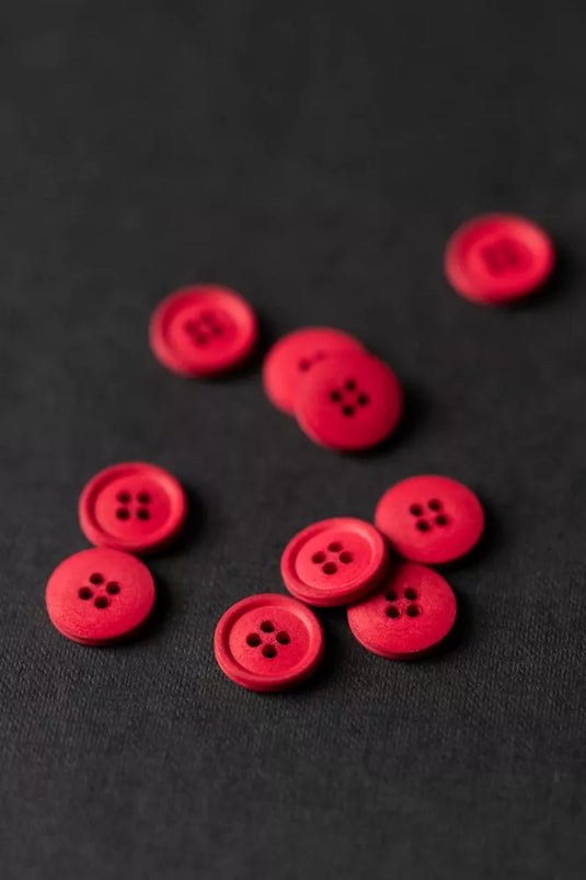 Classic Red Cotton Button