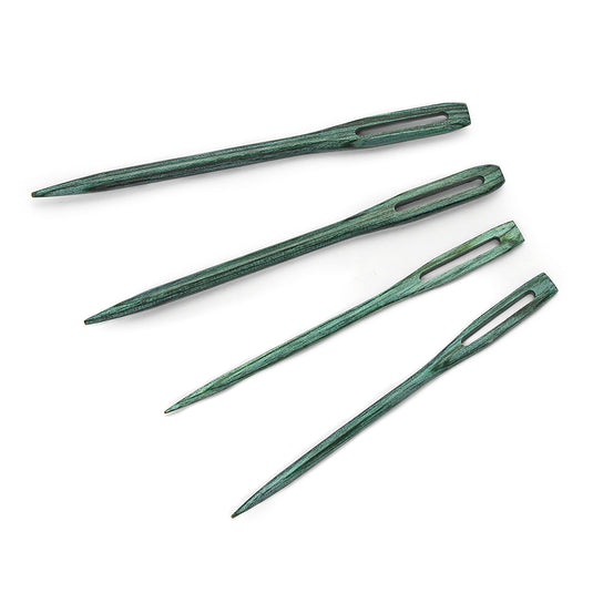 Teal Wooden Darning Needles: Mindful Collection