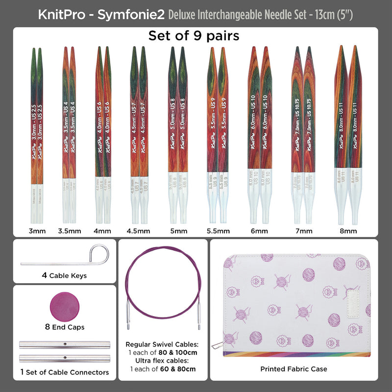 Load image into Gallery viewer, KnitPro Symfonie 2 Deluxe Interchangeable Needle Set
