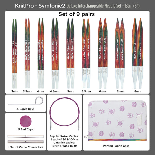 KnitPro Symfonie 2 Deluxe Interchangeable Needle Set